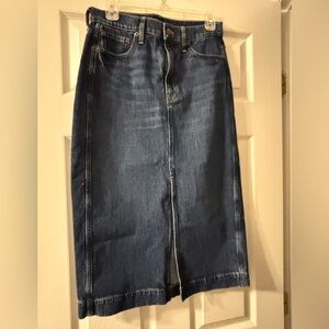 J. Crew Factory Blue Denim Midi Skirt